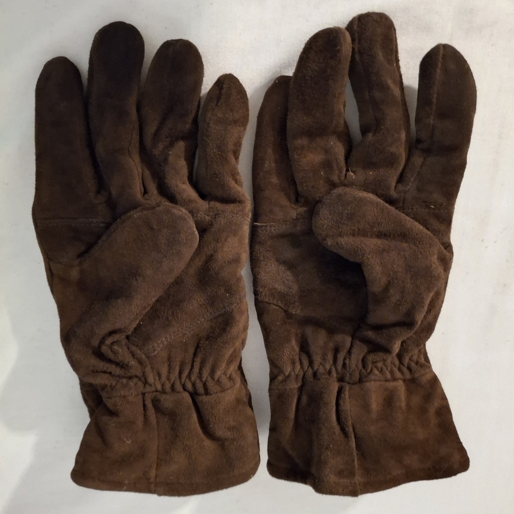 Thinsulate Women's Brown Suede Gloves Classic Design - Picture 3 of 6